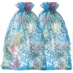 10 ct 8x12 inch Organza Satin Drawstring Bags